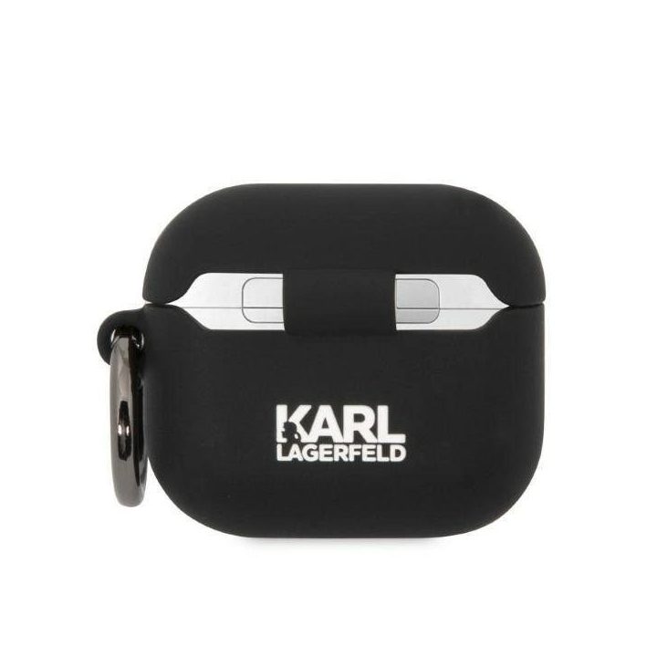 Karl Lagerfeld silikoninis 3D dėklas Karl Head“ AirPods 3, juodas