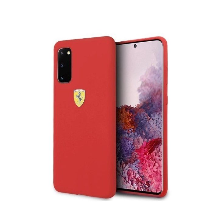 Ferrari silikoninis dėklas Samsung Galaxy S20 – raudonas