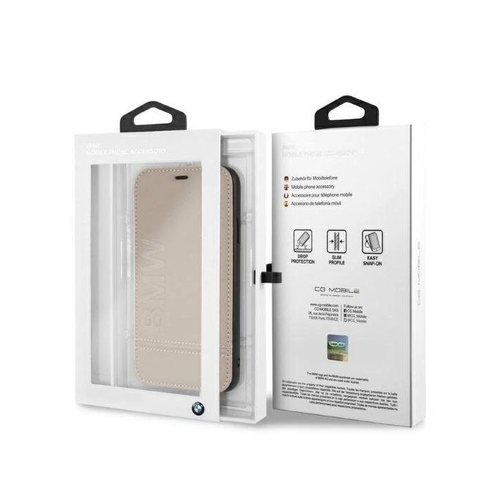 BMW logotipu dekoruotas iPhone Xr dėklas – smėlio spalvos