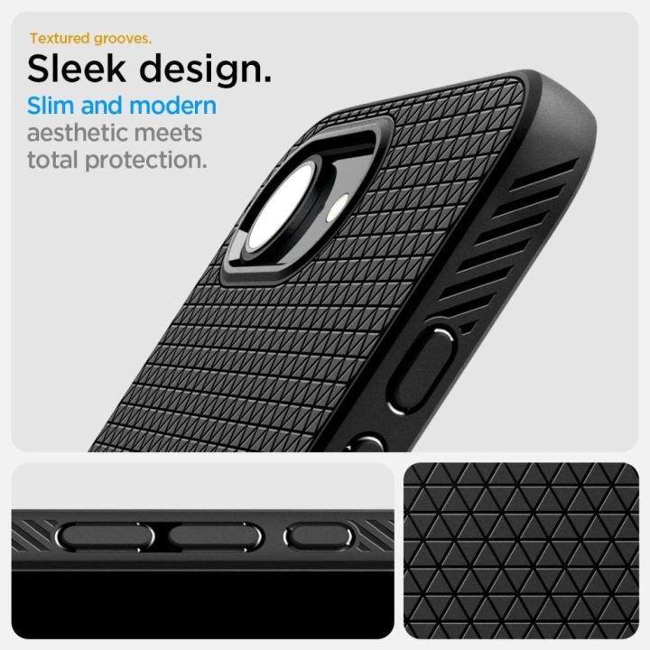 Spigen Liquid Air dėklas iPhone 16e – matinė juoda