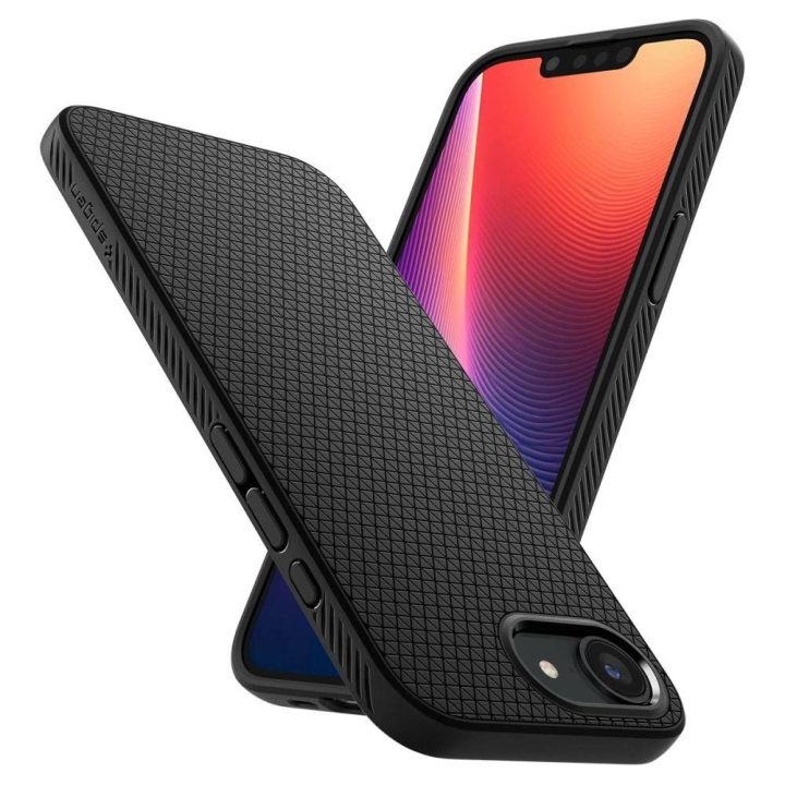 Spigen Liquid Air dėklas iPhone 16e – matinė juoda