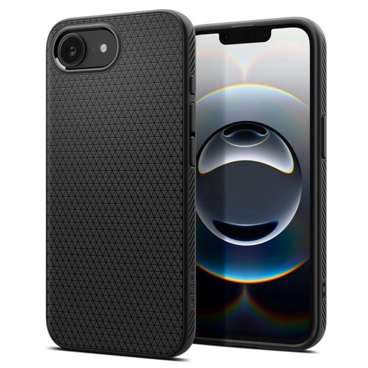 Spigen Liquid Air dėklas iPhone 16e – matinė juoda