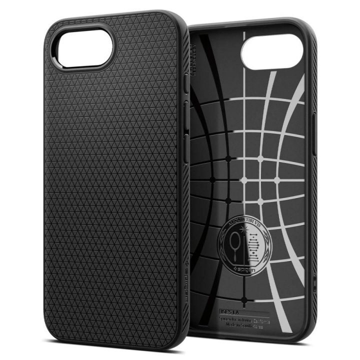 Spigen Liquid Air dėklas iPhone 16e – matinė juoda