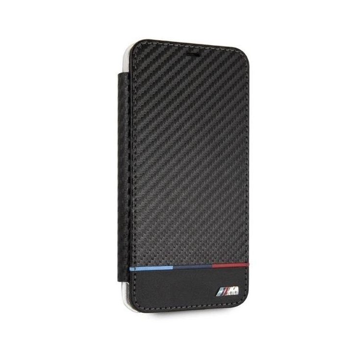 BMW anglies pluošto dėklas iPhone XS Max, juodas, trispalvis