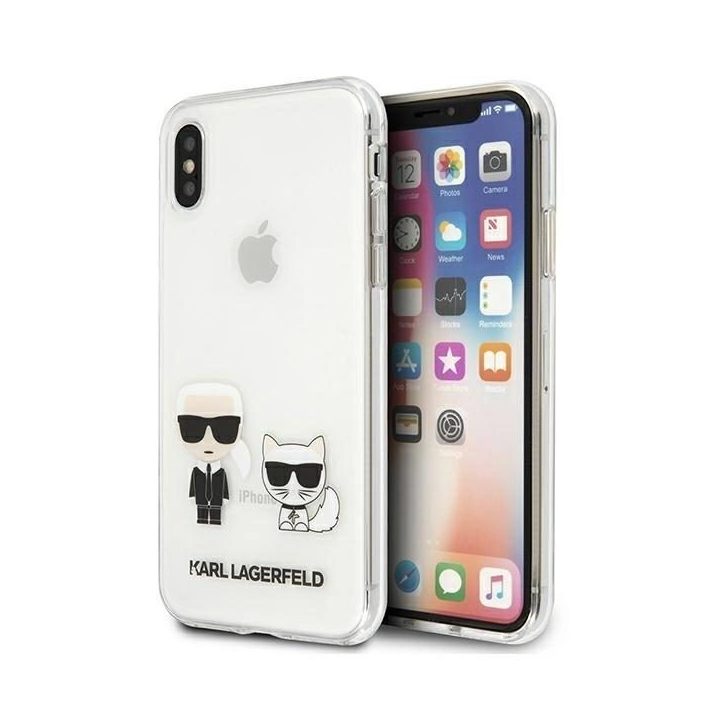 Karl Lagerfeld skaidrus iPhone Xs Max dėklas Karl & Choupette“