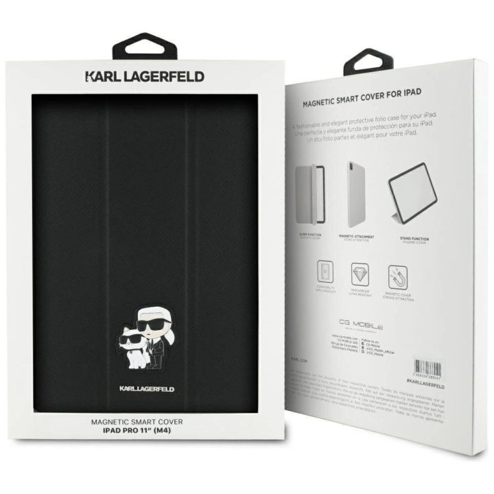 Karl Lagerfeld Saffiano magnetinis dėklas iPad Pro 11 (2024) – juodas