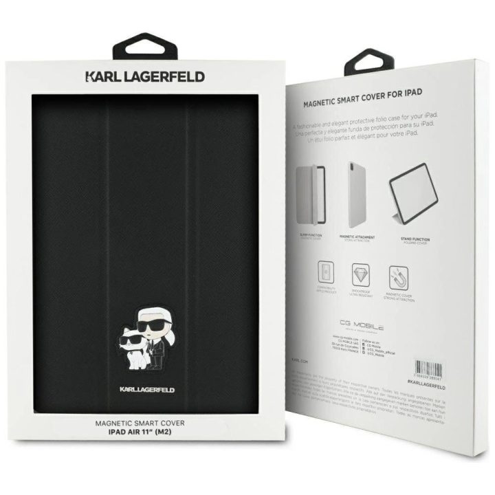Karl Lagerfeld Saffiano magnetinis dėklas iPad Air 11 (2024), juodas