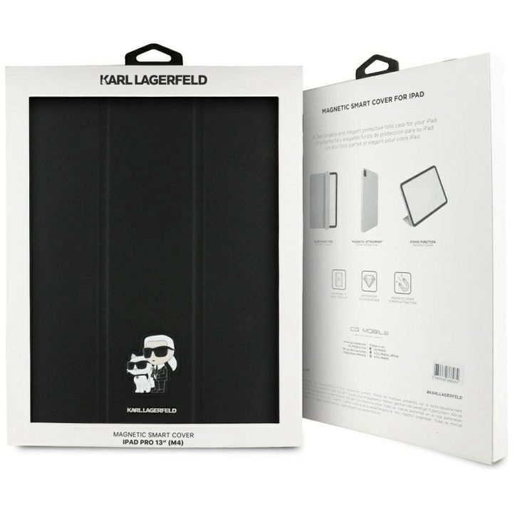 Karl Lagerfeld Saffiano magnetinis dėklas iPad Pro 13 2024 – juodas