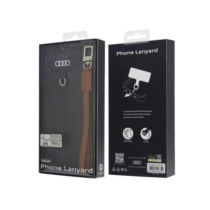 Audi odinė universali kaklo piniginė 28 cm x 10 mm - ruda