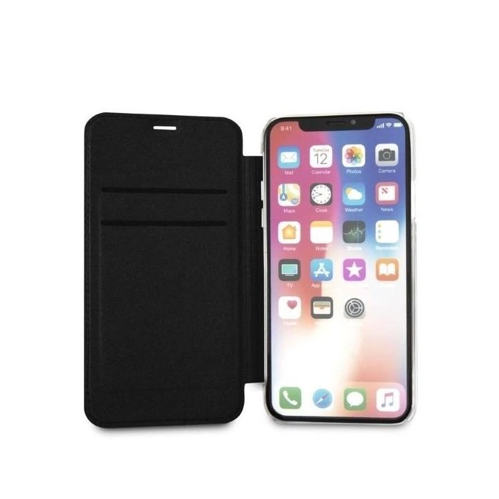 Karl Lagerfeld blizgus juodas iPhone X/Xs dėklas