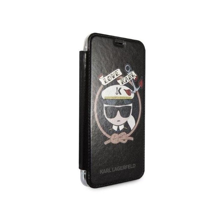 Karl Lagerfeld blizgus juodas iPhone X/Xs dėklas