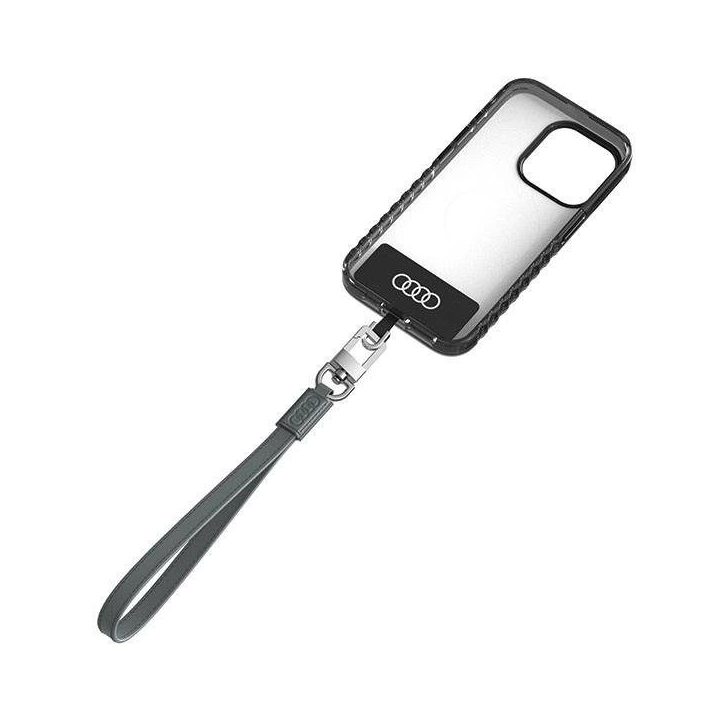Audi odinė universali kaklo juostelė, pilka, 28 cm x 10 mm