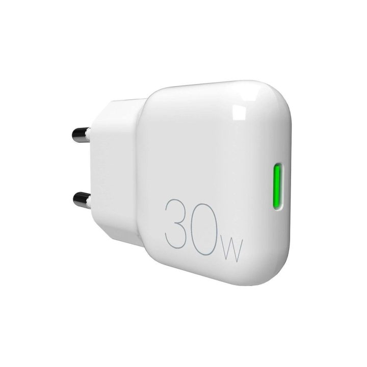 GaN SLIMPRO 30W USB-C sieninis įkroviklis – baltas