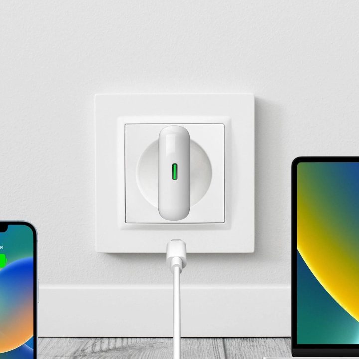 GaN SLIMPRO 30W USB-C sieninis įkroviklis – baltas