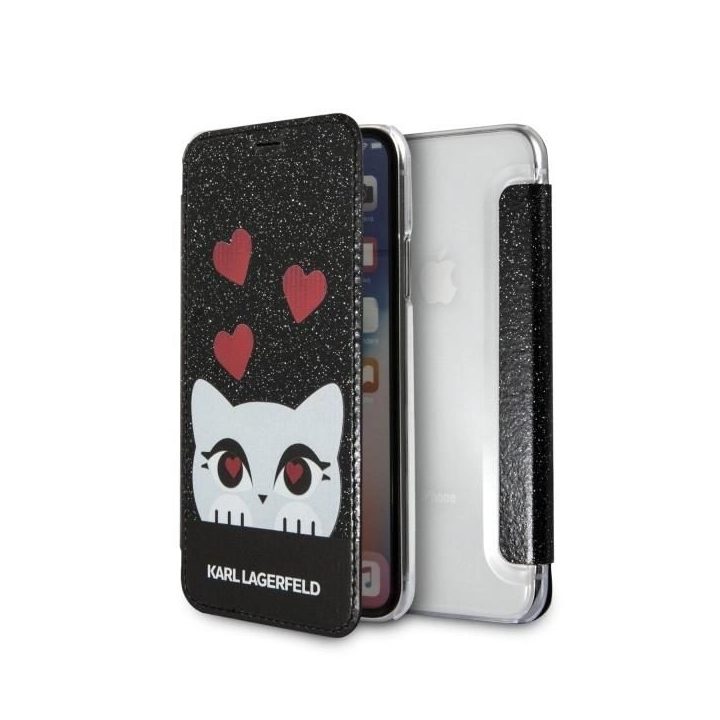 Karl Lagerfeld juodas iPhone X/Xs Valentino dėklas