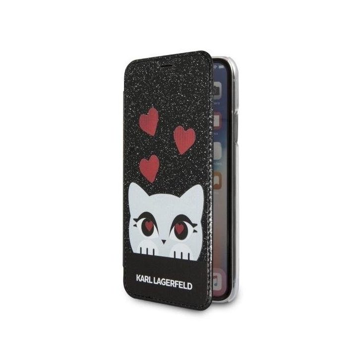 Karl Lagerfeld juodas iPhone X/Xs Valentino dėklas