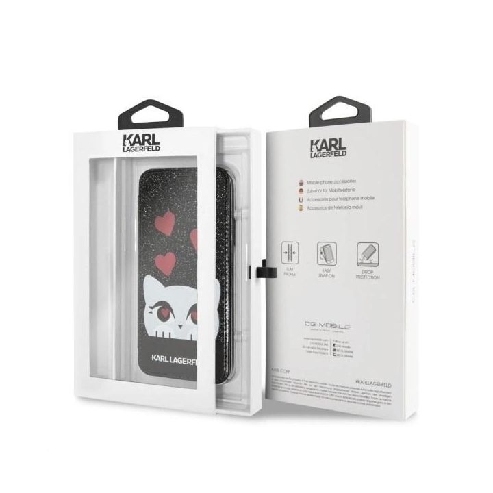 Karl Lagerfeld juodas iPhone X/Xs Valentino dėklas