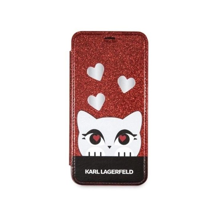 Karl Lagerfeld raudonas iPhone X/XS dėklas Valentine