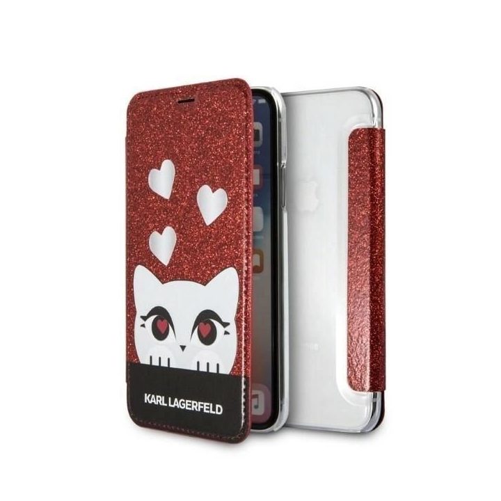 Karl Lagerfeld raudonas iPhone X/XS dėklas Valentine