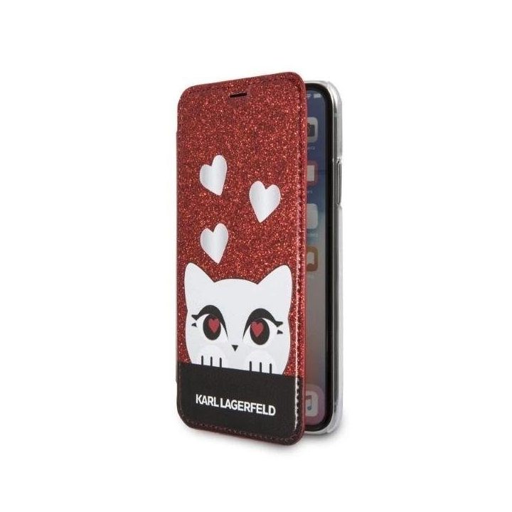 Karl Lagerfeld raudonas iPhone X/XS dėklas Valentine