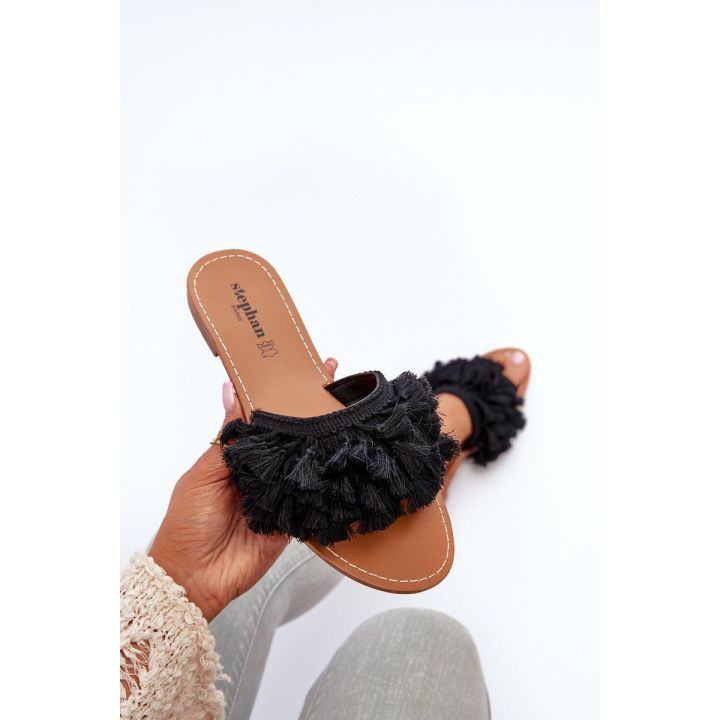 šlepetės su kutais Black Rialle