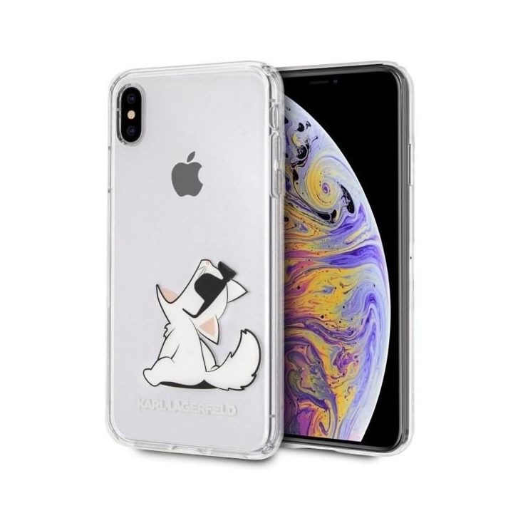 Karl Lagerfeld Choupette Fun skaidrus dėklas iPhone Xs Max