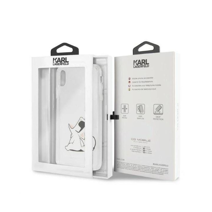 Karl Lagerfeld Choupette Fun skaidrus dėklas iPhone Xs Max