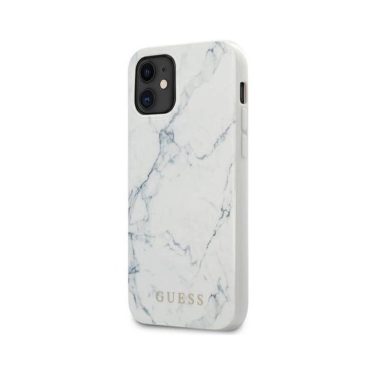 Guess marmurinis dėklas iPhone 12 Mini 5.4 baltas
