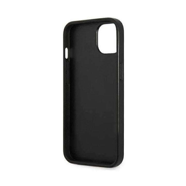 Guess Saffiano odinis dėklas iPhone 13/14/15 6.1 - sidabrinis