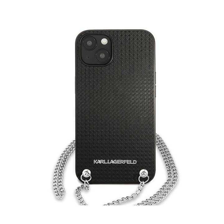 Karl Lagerfeld odinis dėklas su grandinėle iPhone 13/14/15 (6.1 ) juodas