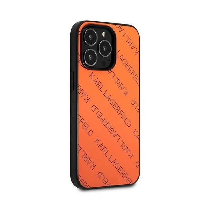 Karl Lagerfeld oranžinis perforuotas iPhone 13 Pro Max dėklas