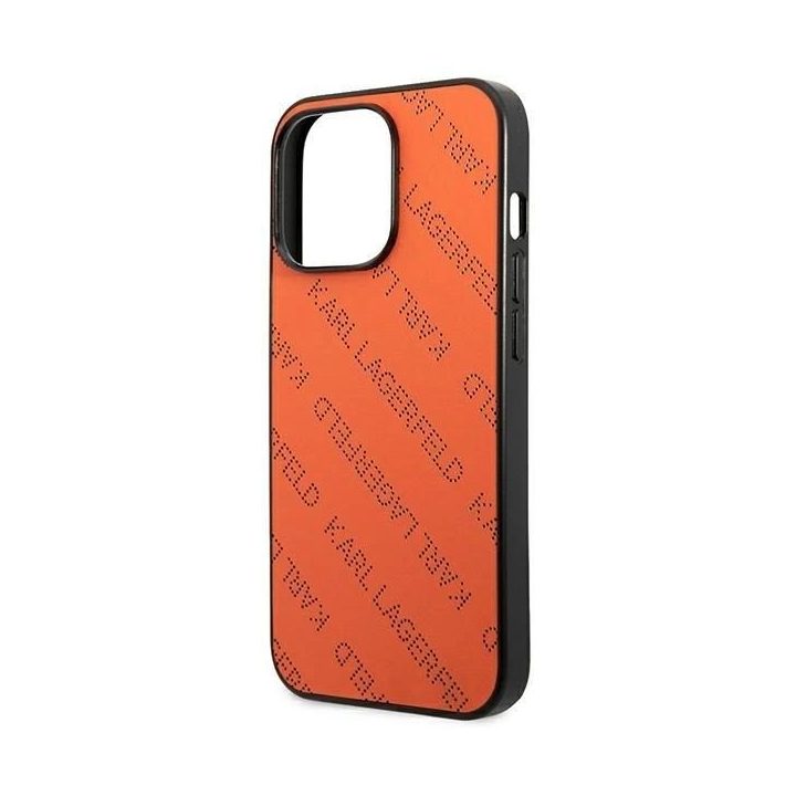 Karl Lagerfeld oranžinis perforuotas iPhone 13 Pro Max dėklas