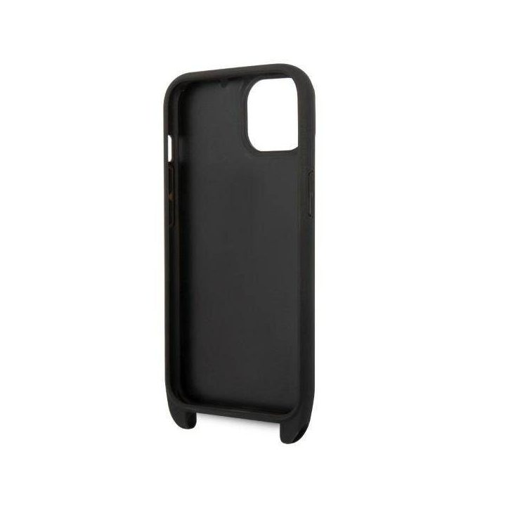 Karl Lagerfeld juodas telefono dėklas su logotipu iPhone 14/15/13 (6.1 )