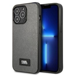 Karl Lagerfeld Saffiano dėklas iPhone 13 Pro Max - sidabrinis
