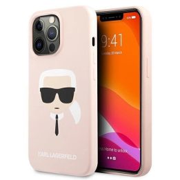 Karl Lagerfeld silikoninis dėklas iPhone 13 Pro Max – šviesiai rožinis