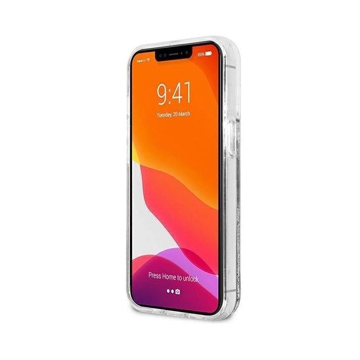 Karl Lagerfeld blizgantis Choupette dėklas iPhone 13 Pro Max - sidabrinis
