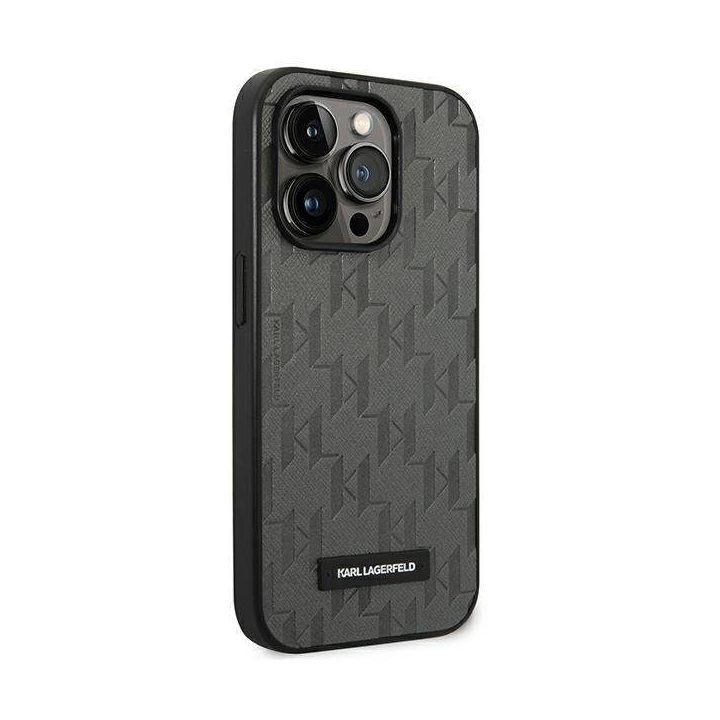 Karl Lagerfeld pilkas Saffiano dėklas iPhone 14 Pro Max