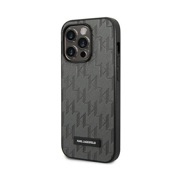 Karl Lagerfeld pilkas Saffiano dėklas iPhone 14 Pro Max