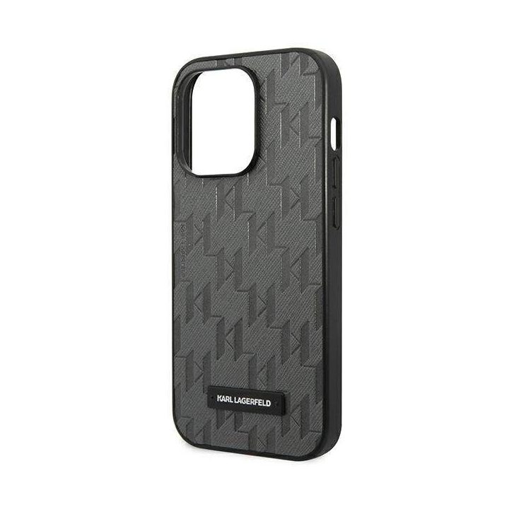 Karl Lagerfeld pilkas Saffiano dėklas iPhone 14 Pro Max