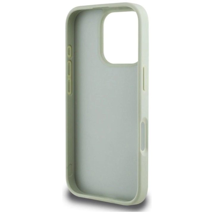 Guess grūdinto dizaino žalios spalvos dėklas iPhone 16 Pro