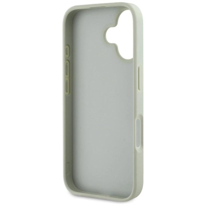 Guess grūdinto dizaino iPhone 16 dėklas su logotipu – žalias