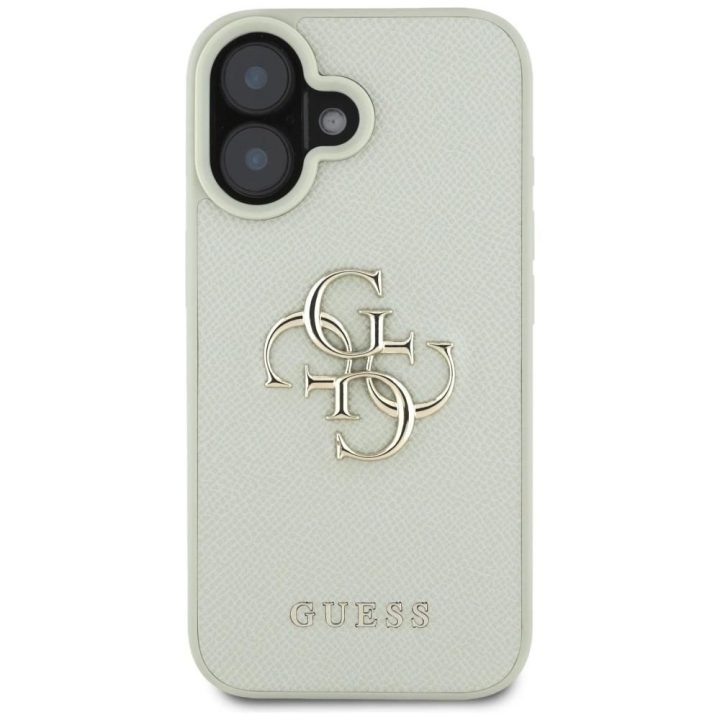 Guess grūdinto dizaino iPhone 16 dėklas su logotipu – žalias