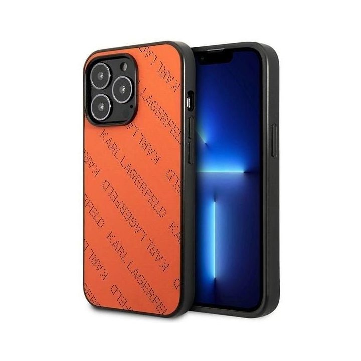 Karl Lagerfeld perforuotas dėklas iPhone 13 Pro / 13 (6.1 ) – oranžinis