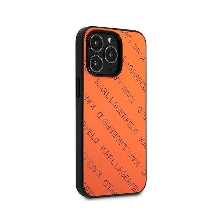 Karl Lagerfeld perforuotas dėklas iPhone 13 Pro / 13 (6.1 ) – oranžinis