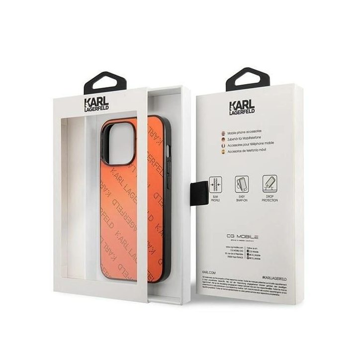 Karl Lagerfeld perforuotas dėklas iPhone 13 Pro / 13 (6.1 ) – oranžinis