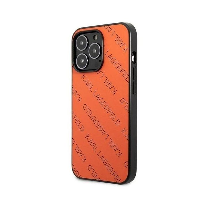 Karl Lagerfeld perforuotas dėklas iPhone 13 Pro / 13 (6.1 ) – oranžinis