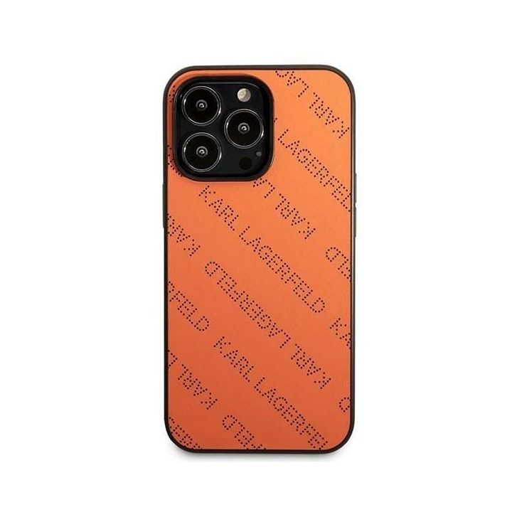 Karl Lagerfeld perforuotas dėklas iPhone 13 Pro / 13 (6.1 ) – oranžinis