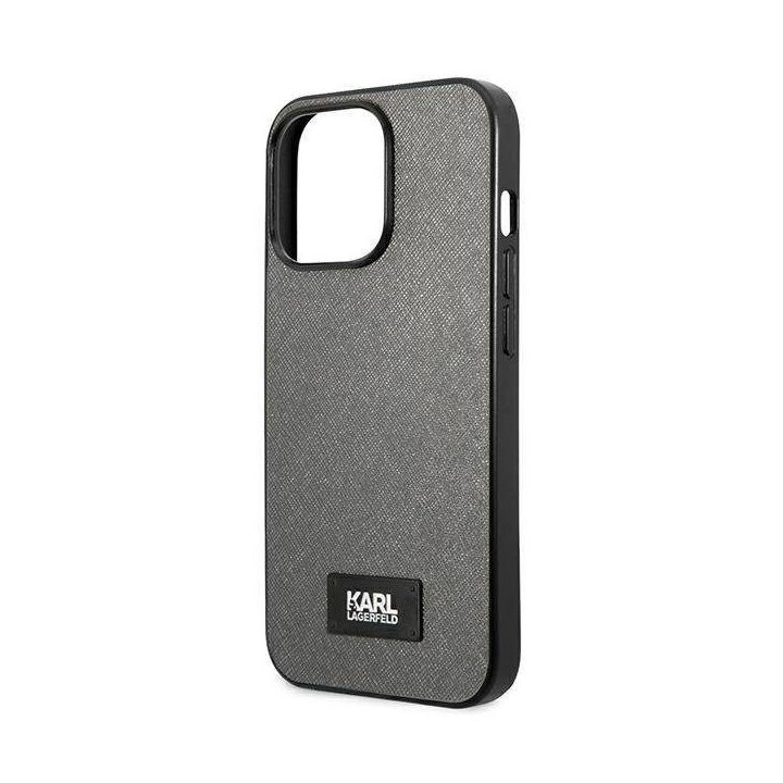 Karl Lagerfeld Saffiano stiliaus dėklas iPhone 13 Pro / 13 (6.1 ) – sidabrinis