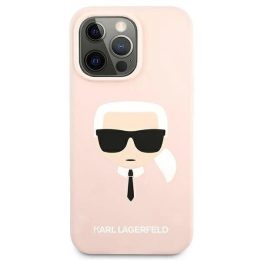 Karl Lagerfeld silikoninis dėklas Karl's Head iPhone 13 Pro / 13 (6.1 ) šviesiai rožinis