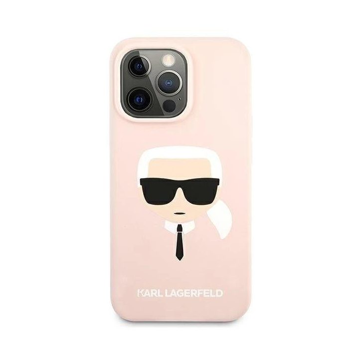 Karl Lagerfeld silikoninis dėklas Karl's Head iPhone 13 Pro / 13 (6.1 ) šviesiai rožinis